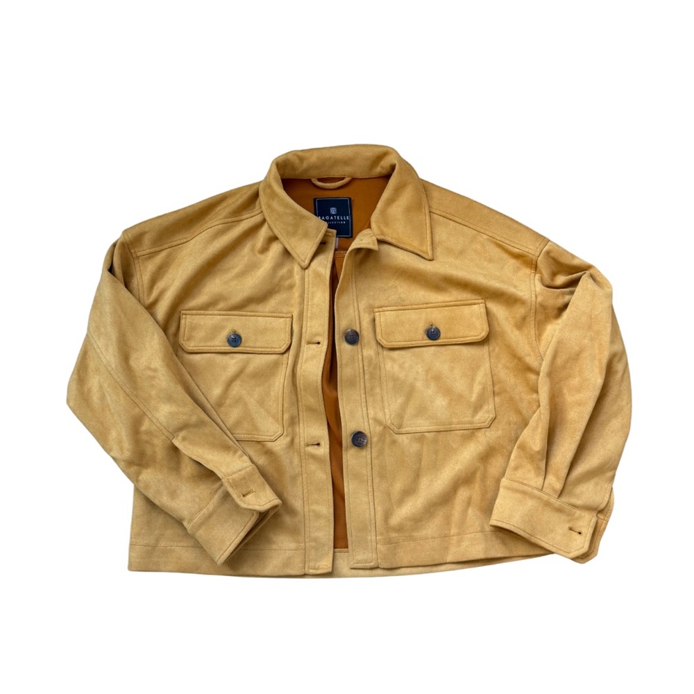 Bagatelle‎ Collection Faux Suede Women's Mustard Cropped Jacket